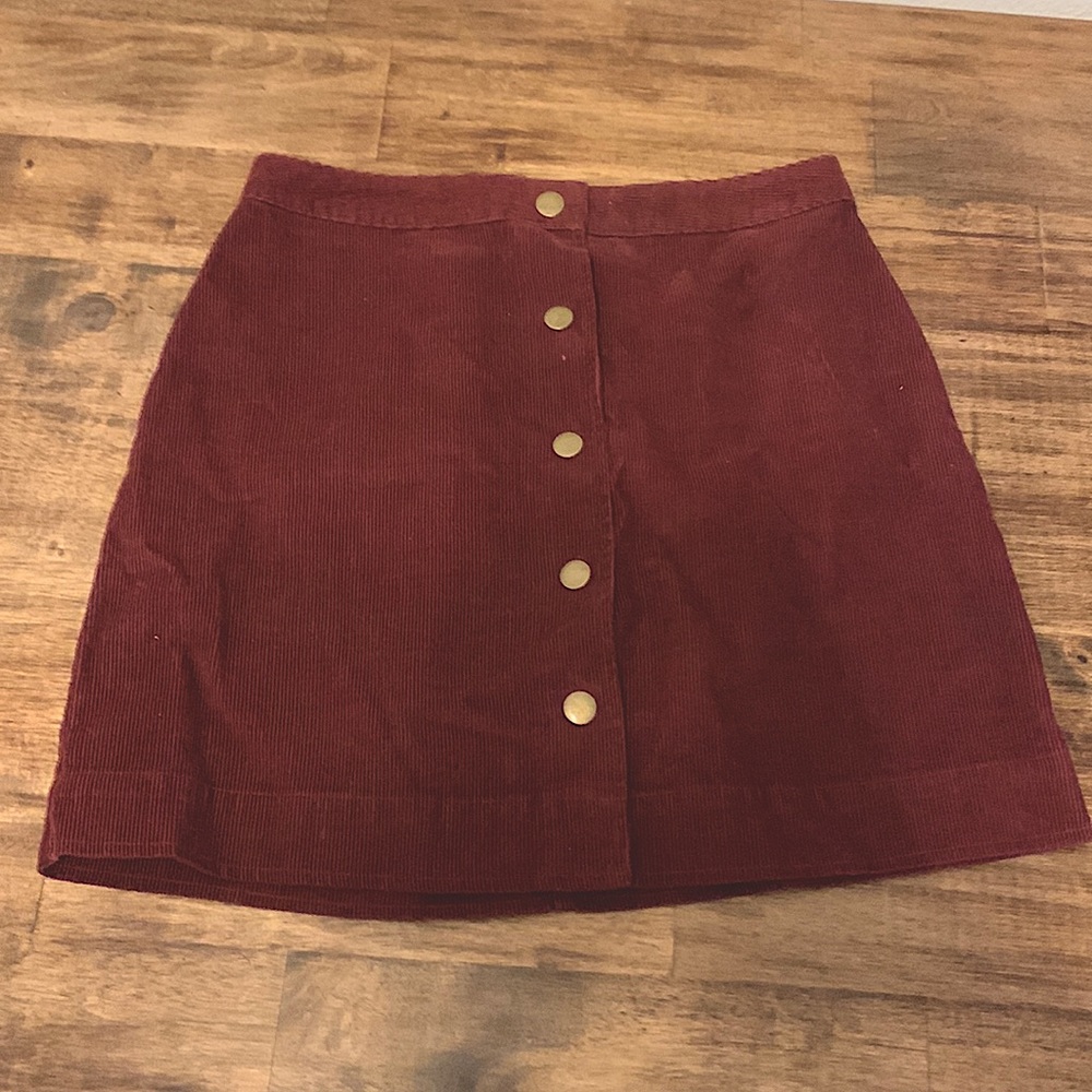 Maroon Corduroy Skirt